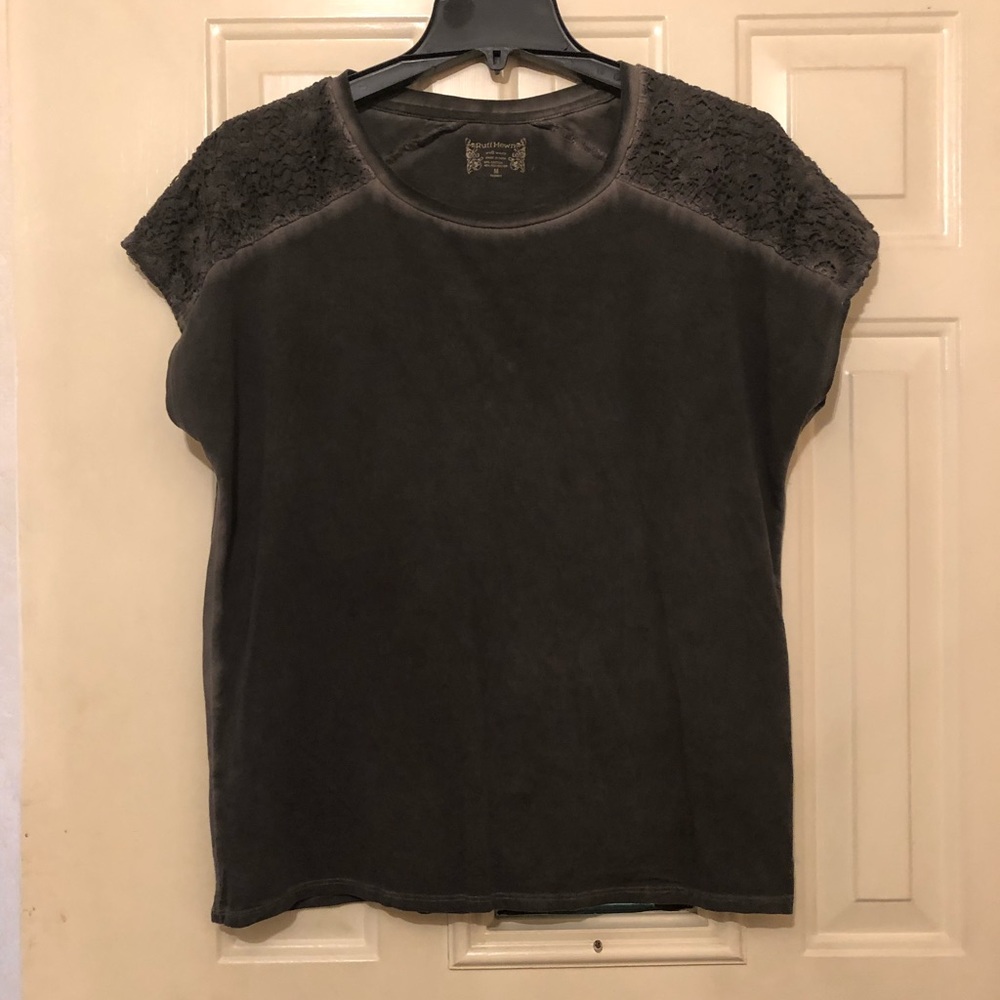 Lace-shoulder Tee- Ruff Hewn